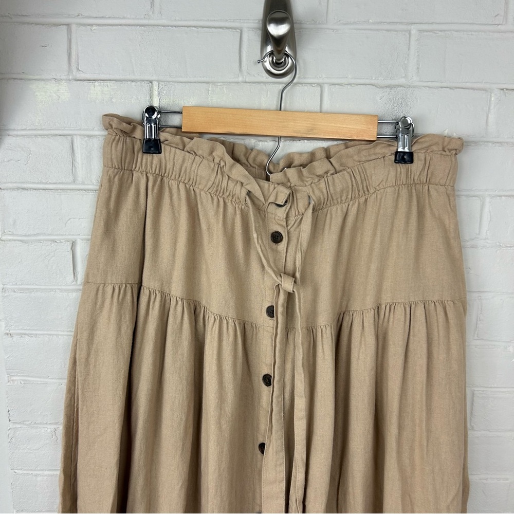 Universal Thread Tan Button Front Linen Blend Ski… - image 4